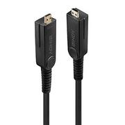 Kable - Lindy 38320 Hybrydowy kabel optyczny światłowodowy HDMI 2.0 18G z wymiennymi/odłączanymi wtykami HDMI i DVI 10m - miniaturka - grafika 1