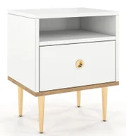 Szafki nocne - Biała nowoczesna szafka nocna glamour B7-S12 - miniaturka - grafika 1