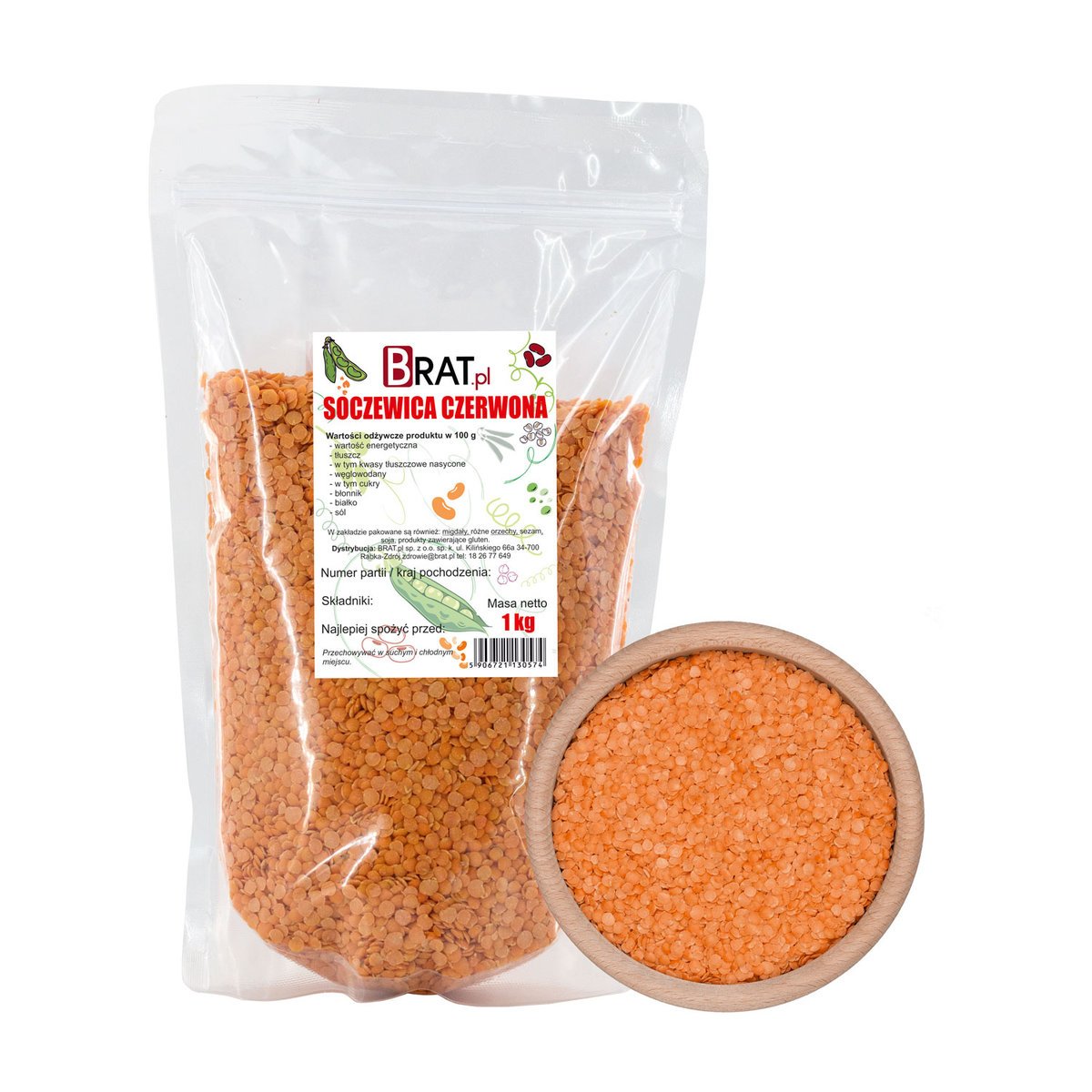 Soczewica Czerwona 1 Kg - Brat