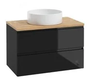 Szafki łazienkowe - Szafka Łazienkowa Wisząca Czarny Połysk Modus 60 cm - miniaturka - grafika 1