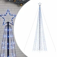Choinki - vidaXL Choinka z lampek, z kołkami, 1534 niebieskich LED, 500 cm - miniaturka - grafika 1