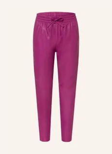 Spodnie damskie - Oakwood Spodnie Skórzane W Stylu Dresowym pink - OAKWOOD - grafika 1