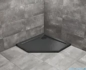 Brodziki prysznicowe - Radaway Doros Pt Stone brodzik pięciokątny 100x100x5cm czarny SDRPT1010-01-54S - miniaturka - grafika 1
