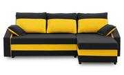 Narożniki - Narożnik, kanapa narożna, Hewlet Plus, 231x140x75 cm, czarny, żółty - miniaturka - grafika 1