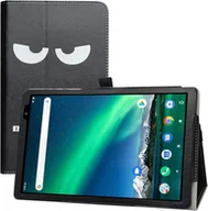 Etui do tabletów - Etui tablet toscido p20 czarne buźka napis zamykane z klapką solidne - miniaturka - grafika 1