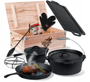 Zestaw Naczyń Żeliwnych Kesser Garnek 3,6L Płata, Patelnia 8 Elementów - Zestawy garnków i patelni Zestaw Naczyń Żeliwnych Kesser Garnek 3,6L Płata, Patelnia 8 Elementów - Zestawy garnków i patelni - miniaturka - grafika 1