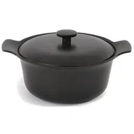 Naczynia żaroodporne - Berghoff Garnek żeliwny z pokrywą 24cm RON Czarny 3900040 - miniaturka - grafika 1
