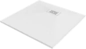 Brodziki prysznicowe - Mexen Hugo brodzik kwadratowy SMC 80 x 80 cm, biały, maskownica biała - 42108080-W - miniaturka - grafika 1