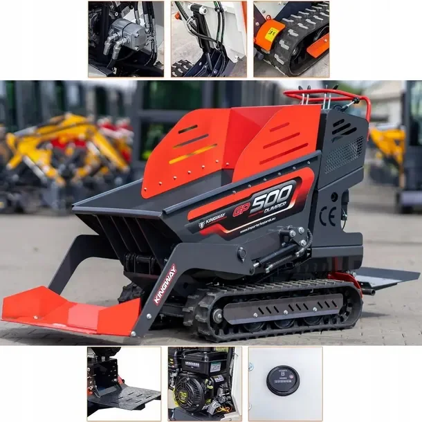Wozidło taczka Miniwywrotka 500kg KINGWAY GP500 Dumper na GĄSIENICACH GIGA