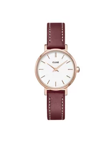 Zegarek Cluse Zegarek CW10504 Leather Dark Red, Rose Gold Colour - - Zegarki damskie - miniaturka - grafika 1