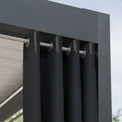 Zasłony - Gotowa zasłona tarasowa na przelotkach Gardenia, kolor czarny,140x200 cm - miniaturka - grafika 1