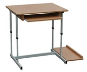 Meble do szkół i przedszkoli - Stolik komputerowy Robert z ruchomą półką z rury owalnej z reg. 3-7 - miniaturka - grafika 1