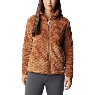 Swetry damskie - Columbia Damski sweter z polaru Fire Side II Sherpa na zamek błyskawiczny Camel Brown, S - grafika 1