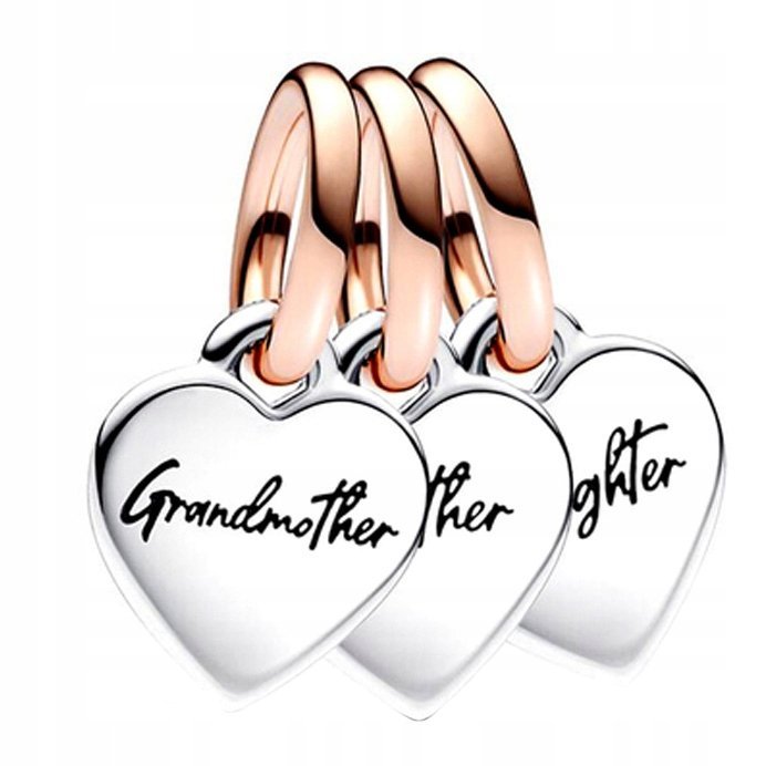 Charms Zawieszka Charms Babcia Mama Córka 3 Sztuki Charmsy Trusky