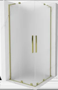 Mexen Velar L Duo kabina prysznicowa rozsuwana 100x100 cm, szron, złota - 871-100-100-02-33-50 - Kabiny prysznicowe - miniaturka - grafika 1