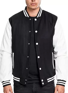 Urban Classics Męska kurtka Oldschool College Jacket, czarna (Blk/Blk 17), Large - Kurtki męskie - miniaturka - grafika 1