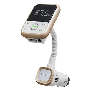 BLOW Transmiter FM, BT + ładowarka 2,1A WHITE 74-129# WHITE - Transmitery FM - miniaturka - grafika 1