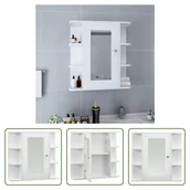 Szafki łazienkowe - The Living Store Szafka łazienkowa z lustrem biała 66x17x63 cm MDF - miniaturka - grafika 1