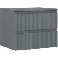 Szafki łazienkowe - Mexen Rivel szafka łazienkowa podumywalkowa 60 cm z blatem, 2 szuflady, ryflowana , grafit mat - 91A20-06047-2-BFFC66 - miniaturka - grafika 1