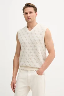 Guess kamizelka HORACE męski kolor beżowy M5YR09 Z3OE2 - Swetry męskie - miniaturka - grafika 1