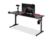 Biurka - FUNKCJONALNE BIURKO MADS 160 BIAŁY KARBON REDLINE CZARNY STELAŻ - miniaturka - grafika 1