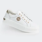 Półbuty damskie - Trampki skóra naturalna GOODIN GD-XF-138 wyższa podeszwa Białe 41 - miniaturka - grafika 1