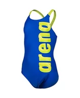Stroje kąpielowe - ARENA Dziewczęcy kostium kąpielowy V Back Graphic jednoczęściowy kombinezon Neon Blue-Soft Green, 14-15 anni, Neon Blue-soft Green, 14-15 Lat - miniaturka - grafika 1