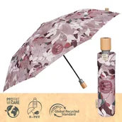 Parasole - Parasol damski składany Perletti Eco Green Magnolia, odcień różu - miniaturka - grafika 1