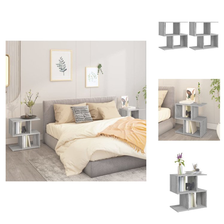 vidaXL Szafki nocne 2 szt. Szara Sonoma 50x30x51,5 cm Materiał drewnopochodny - Szafki nocne