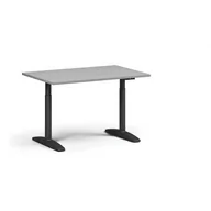 Biurka - Stół z regulacją wysokości OBOL, elektryczny, 675-1325 mm, blat 1200x800 mm, podstawa czarna, szary - miniaturka - grafika 1