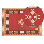 Dywany - Dywan bawełniany kilim 160 x 230 cm wielokolorowy PARAKAR - miniaturka - grafika 1