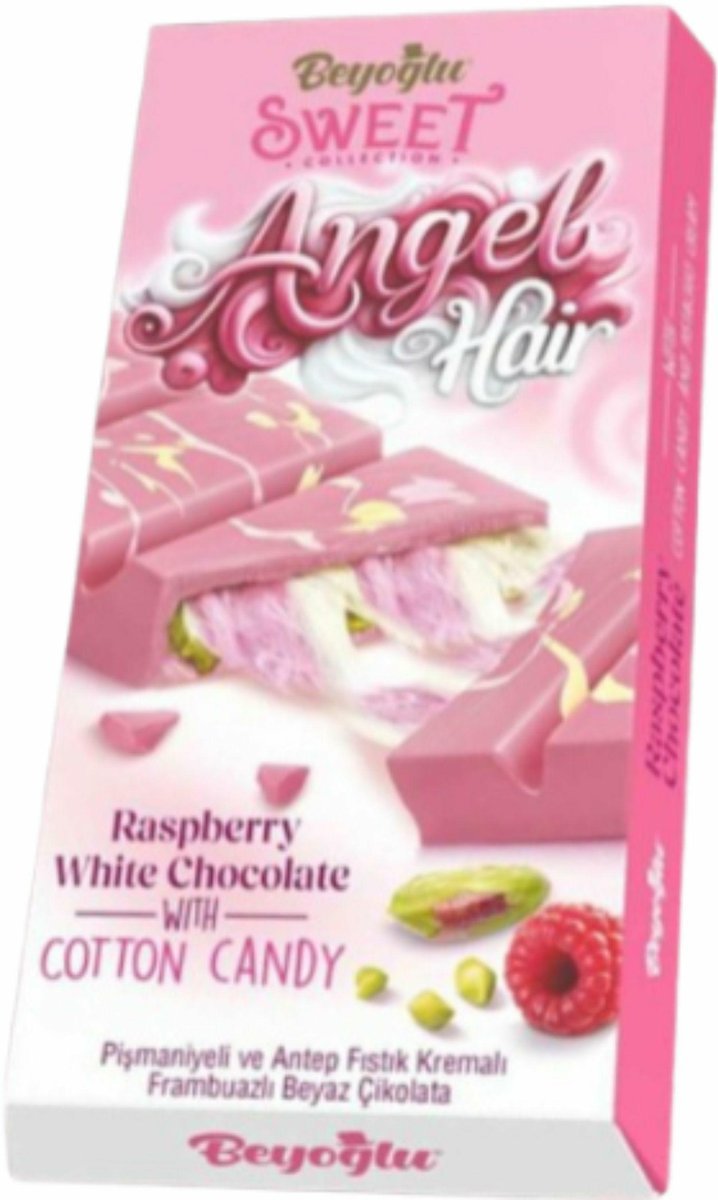 BEYOGLU ANGEL HAIR 170G BIAŁA CZEKOLADA MALINOWA