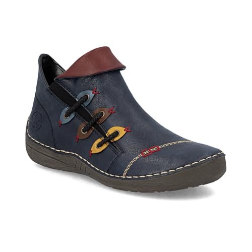 Rieker Damskie 72581 krótkie kozaki, niebieskie, 42 EU, niebieski, 42 EU