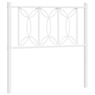 Inne meble do sypialni - vidaXL Metalowe wezgłowie, białe, 90 cm - miniaturka - grafika 1