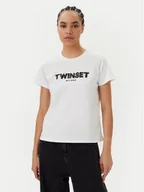 Koszulki i topy damskie - TWINSET T-Shirt 251TP2070 Biały Regular Fit - miniaturka - grafika 1