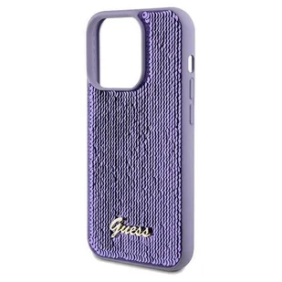 Etui Guess GUHCP14LPSFDGSU Apple iPhone 14 Pro hardcase Sequin Script Metal fioletowy/purple - Etui i futerały do telefonów - miniaturka - grafika 7