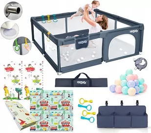 Kojec Dla Dzieci + Mata Piankowa Kulki Organizer - Łóżeczka i kojce - miniaturka - grafika 1