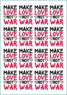 Zabawki kreatywne - Tatuaże tymczasowe, zmywalne, make love not war, format arkusz A4 - miniaturka - grafika 1
