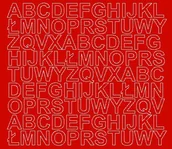 Pasmanteria - Litery samoprzylepne 2 cm czerwone z połyskiem - Błyszcząca - miniaturka - grafika 1