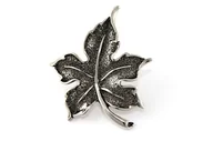 Broszki - SREBRNY LIŚĆ RETRO błyszcząca broszka - miniaturka - grafika 1