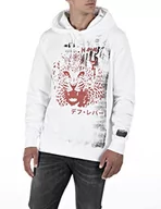 Bluzy męskie - Replay Męska bluza z kapturem, 001 White, S - miniaturka - grafika 1
