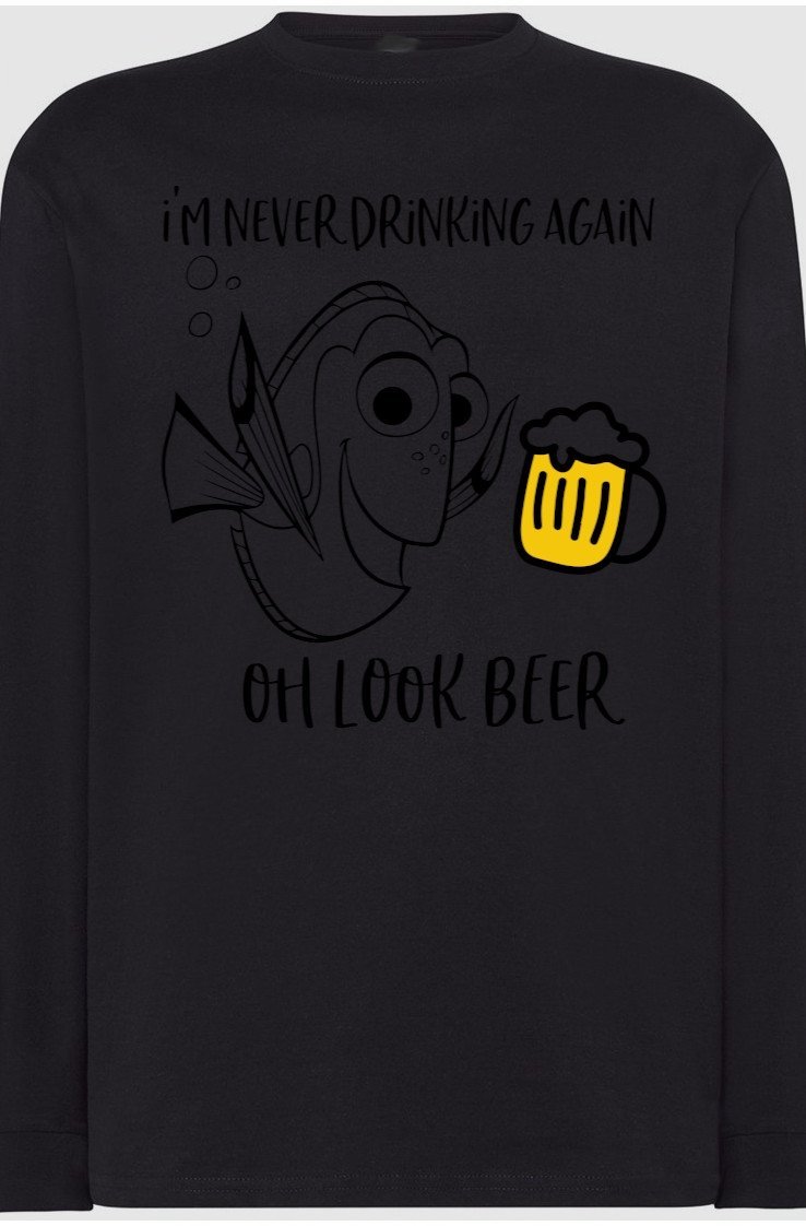 Już Więcej Nie pije Longsleeve Nadruk r.5XL