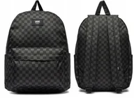 Plecaki szkolne i tornistry - Vans Plecak Szkolny Old Skool Checkerboard Szachownica Klasyk Realm Czarny - miniaturka - grafika 1