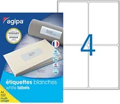 Etykiety do drukarek - agipa 102420 nieprzezroczyste etykiety wysyłkowe, 99,1 x 139 mm - miniaturka - grafika 1