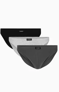 3-pack slipy męskie mini 3BMP-230-CZA/SZM/GRF, Kolor czarno-szary, Rozmiar L, ATLANTIC - Intymna - Majtki męskie - miniaturka - grafika 1