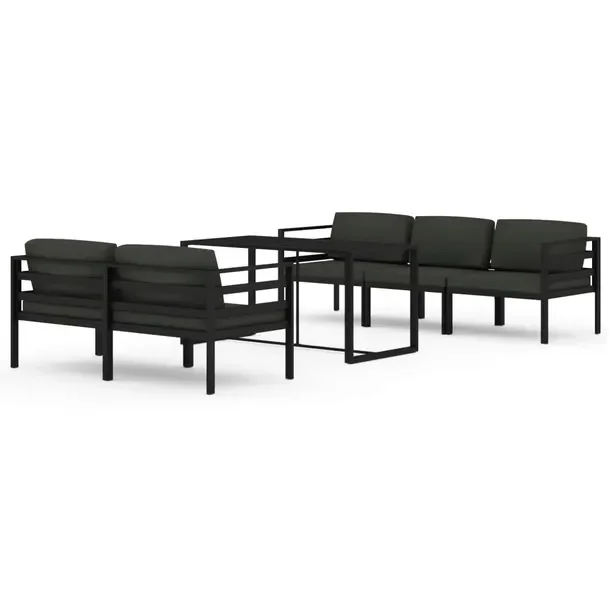 Aluminiowy zestaw wypoczynkowy do ogrodu antracytowy, modułowy 120x60x66 c