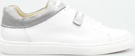 Trampki damskie - Clasicco Tenisówki skórzane z mieniącymi się wstawkami białe szare Classico-38 - miniaturka - grafika 1