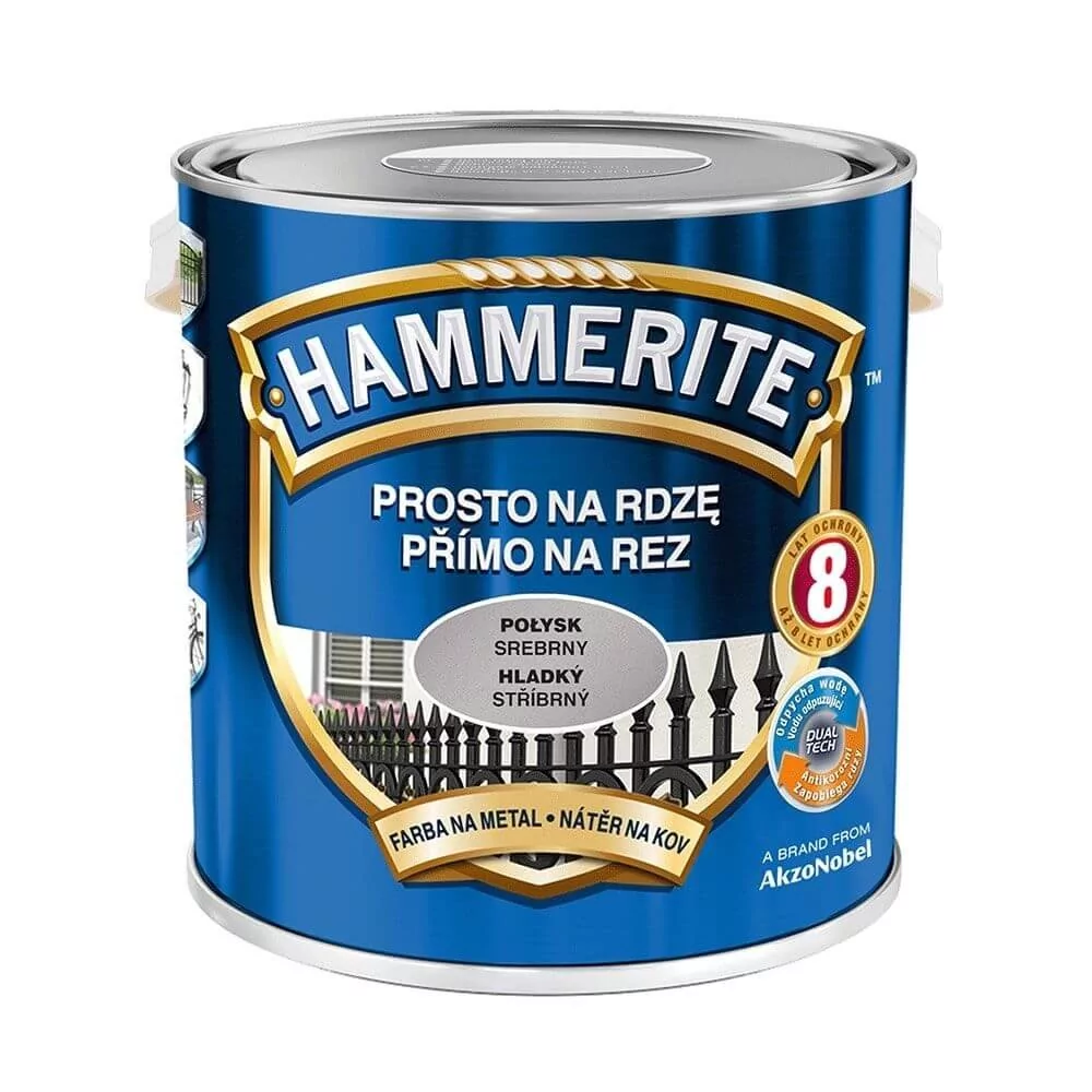 Akzo Nobel Farba Hammerite Prosto Na Rdzę srebrny połysk 2,5l