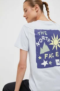 The North Face t-shirt bawełniany kolor niebieski - Koszulki sportowe damskie - miniaturka - grafika 1