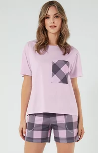 Piżama damska na krótki rękaw i krótkie spodenki Kayo, Kolor różowo-grafitowy, Rozmiar S, Italian Fashion - Primodo.com - Piżamy damskie - miniaturka - grafika 1